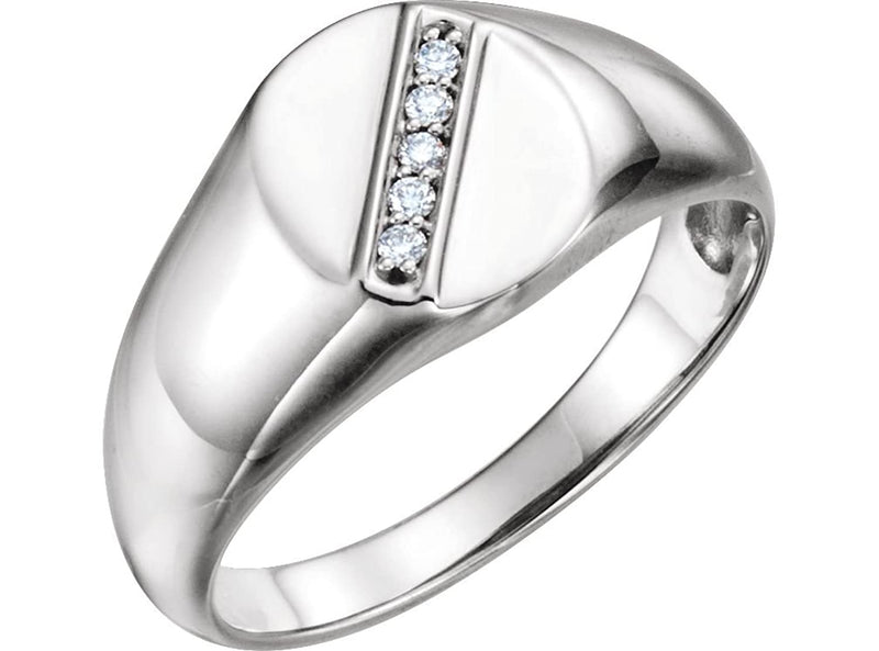Men's Diamond Journey Ring, Rhodium-Plated 14k White Gold (.08 Ctw, G-H Color, I1 Clarity) Size 9
