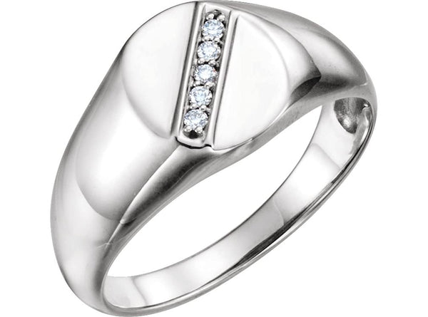 Men's Diamond Journey Ring, Rhodium-Plated 14k White Gold (.08 Ctw, G-H Color, I1 Clarity)