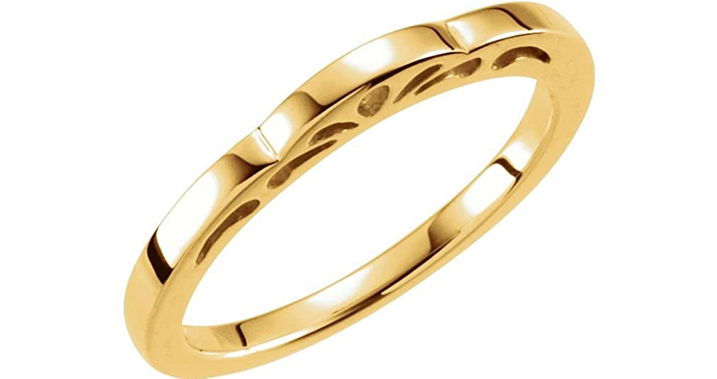 Cut-Out Paisley 3mm Stackable 14k Yellow Gold Ring, Size 4.5