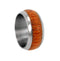 Marble Wood Inlay 10mm Comfort Fit Titanium Wedding Band, Size 10