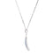 Blue CZ Ribbon 'Protect Children from Child Abuse' Rhodium Plate Sterling Silver Necklace, 18"