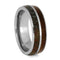 The Men's Jewelry Store (Unisex Jewelry) Dinosaur Bone, Teak Wood 7mm Comfort-Fit Titanium Band