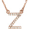 14k Rose Gold Diamond Initial 'Z' 1/10 Cttw Necklace, 16" (GH Color, I1 Clarity)