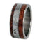 Gibeon Meteorite, Afzelia Wood 10mm Comfort-Fit Matte Flat Titanium Band, Size 10