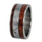 Afzelia Wood, Gibeon Meteorite 10mm Comfort Fit Matte Titanium Wedding Band, Size 10