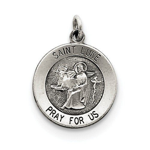 Sterling Silver Antiqued Saint Luke Medal (20X15MM)