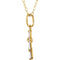 Girl's 14k Yellow Gold CZ Baguette Cross Pendant Necklace, 15"