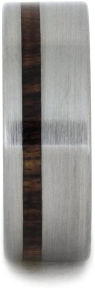 Brushed Titanium, King Wood Stripe 7mm Comfort-Fit Band