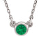 Chatham Created Emerald Solitaire 14k White Gold Pendant Necklace, 16"