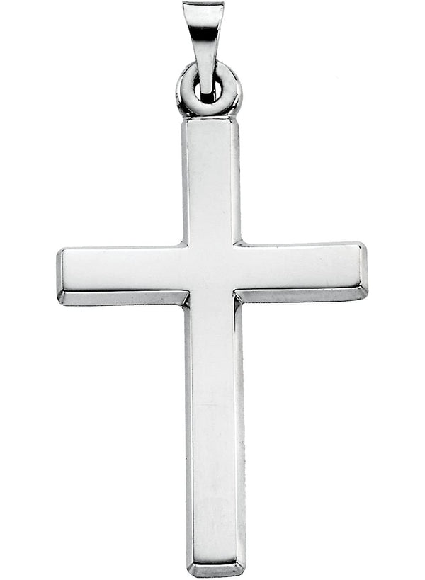 Chapel Cross Rhodium-Plated 14k White Gold Pendant (26.8X16.5 MM)