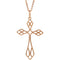 Passion Cross 14k Rose Gold Necklace, 16"