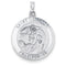 Rhodium-Plated 14k White Gold Saint Michael Medal Pendant (30X22MM)