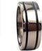 Black Enamel Inlay 8mm Comfort Fit Titanium Flat Band