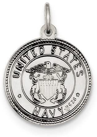 Sterling Silver St. Christopher US Navy Medal Pendant (25X20 MM)