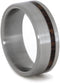 King Wood Inlay 7mm Comfort-Fit Brushed Titanium Wedding Band