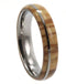 Olive Wood 6mm Comfort-Fit Dome Titanium Band