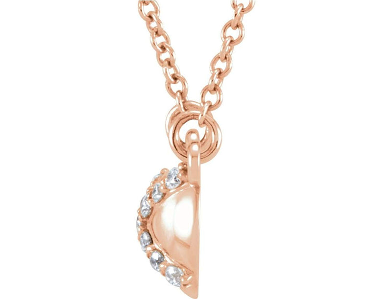 13-Stone Diamond 14k Rose Gold Pendant Necklace, 16.4" (.07 Cttw)