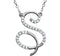 Diamond Initial Letter 'S' Rhodium-Plated 14k White Gold Pendant Necklace, 17" (GH, I1, 1/6 Ctw)