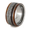 Gibeon Meteorite, Dinosaur Bone, Honduran Rosewood 10mm Comfort-Fit Titanium Band, Size 8.75