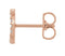 14k Rose Gold Diamond Letter 'Q' Initial Stud Earring (Single Earring) (.08 Ctw, GH Color, I1 Clarity)