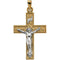 Two-Tone Thorn Crucifix 14k Yellow and White Gold Pendant(29X20MM)