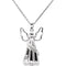 CZ Angel Ash Holder Pendant Necklace, Rhodium Plate Sterling Silver, 18"