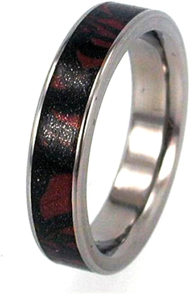 Composite Mokume Gane 4mm Comfort Fit Titanium Wedding Band, Size 4.25