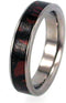 Composite Mokume Gane 4mm Comfort Fit Titanium Wedding Band, Size 5.75