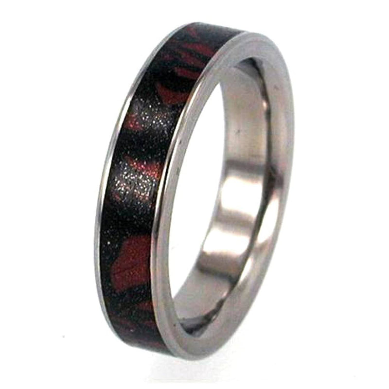 Composite Mokume Gane 4mm Comfort Fit Titanium Wedding Band, Size 6.25