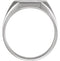 Men's Brushed-Satin Octagon Signet Ring, Sterling Silver (16X14MM)