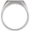 Men's Sterling Silver Brushed Finish Octagon Signet Ring, 16x14mm