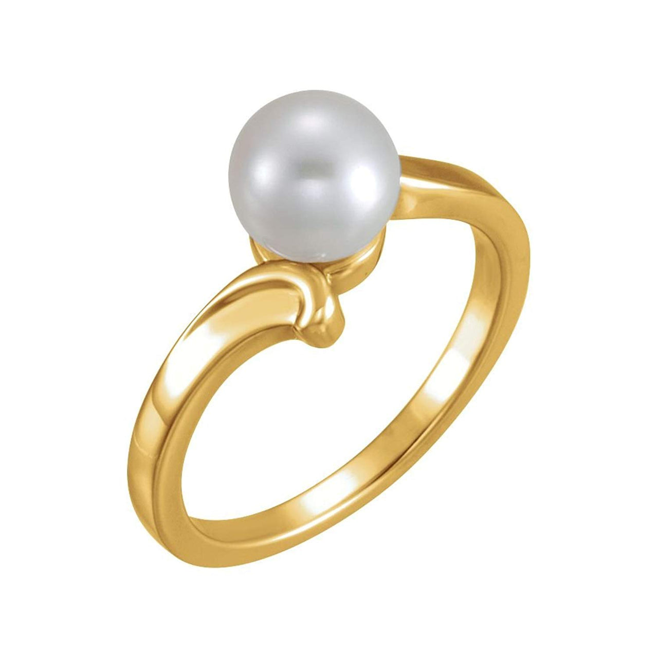 White Freshwater Cultured Pearl Ring, 14k Yellow Gold (7.00-7.50 mm)