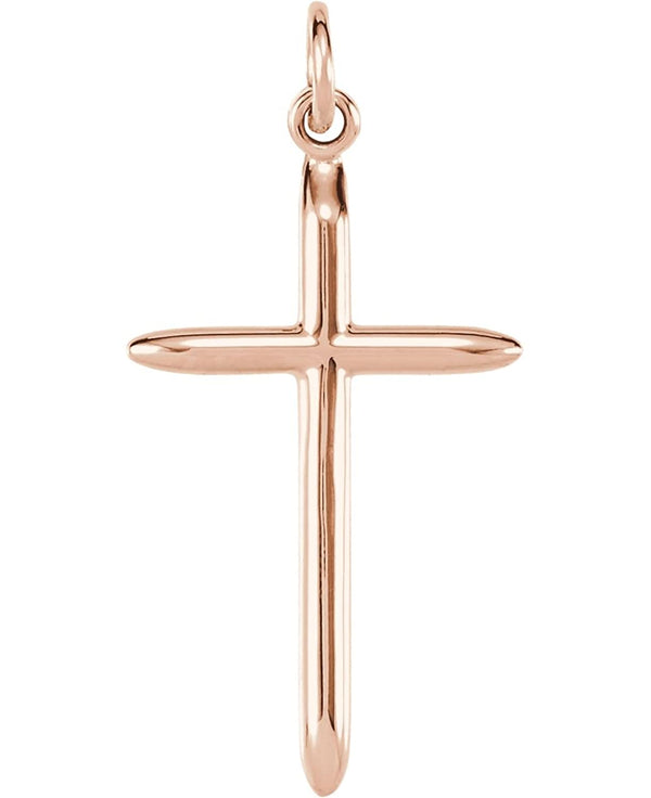 Pointed Cross 14k Rose Gold Pendant (25X15MM)