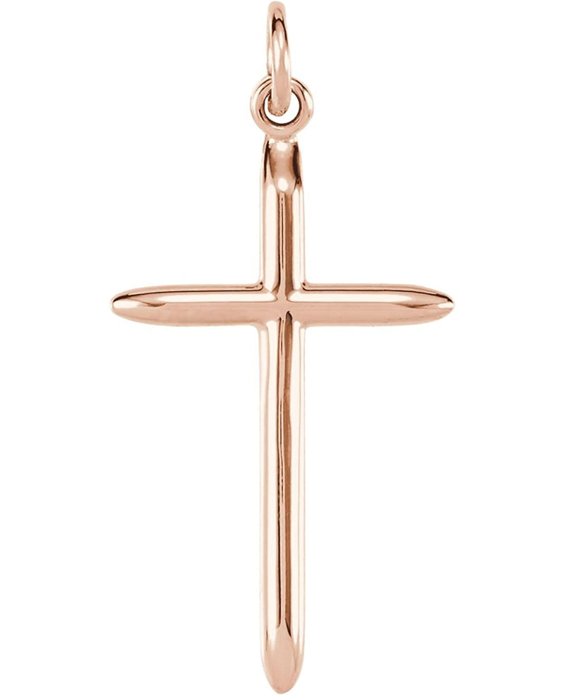 Pointed Cross 14k Rose Gold Pendant (25X15MM)