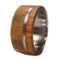 Lignum Vitae Wood 11mm Comfort Fit Titanium Wedding Band, Size 5