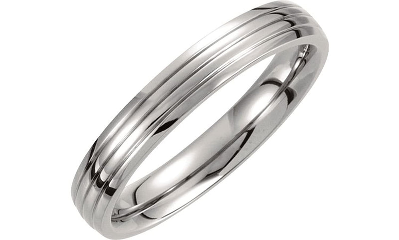 4mm Titanium Triple Grooved Domed Band