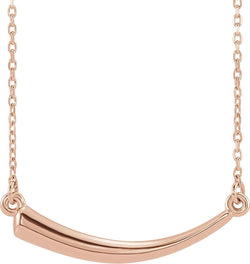 Mirror-Polished Horn Necklace, 14k Rose Gold, 18"
