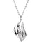 Rhodium Plate Sterling Silver Cross and Flames CZ 'Refiner's Fire' Necklace, 18"