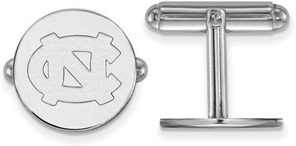 Rhodium-Plated Sterling Silver University of North Carolina Cuff Links, 15MM