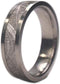 Classic Gibeon Meteorite Inlay 7mm Comfort Fit Titanium Ring, Size 12.75