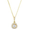 Diamond Halo-Style Necklace, 14k Yellow Gold, 18"(1 Ctw, Color G-H, Clarity I1)