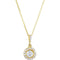 Diamond Halo Round Pendant Necklace in 14k Yellow Gold, 18" (3/4 Cttw)