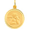 14k Yellow Gold Round St. Raphael Medal with Wheat Frame (12 MM)