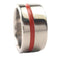 Red Grooved Flat Profile 10mm Comfort-Fit Titanium Wedding Ring