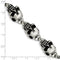 Men's Polished Stainless Steel 15mm Antiqued Skulls Bracelet, 8.5"