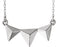 Geometric Pyramid Necklace, 14k White Gold 16-18"