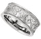 Leaf Design 8.5mm Rhodium-Plated 14k White Gold Band