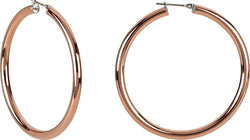 Hoop Earrings with Rose Immerse Plating, Stainless Steel (5x30mm)