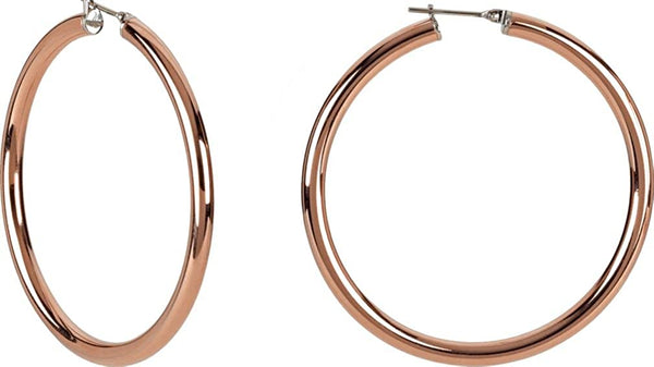 Hoop Earrings with Rose Immerse Plating, Stainless Steel (5x30mm)