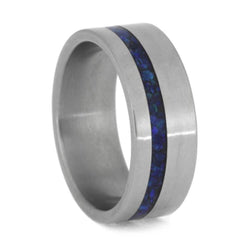 Crushed Synthetic Opal with Matte Titanium 8mm Comfort-Fit Band